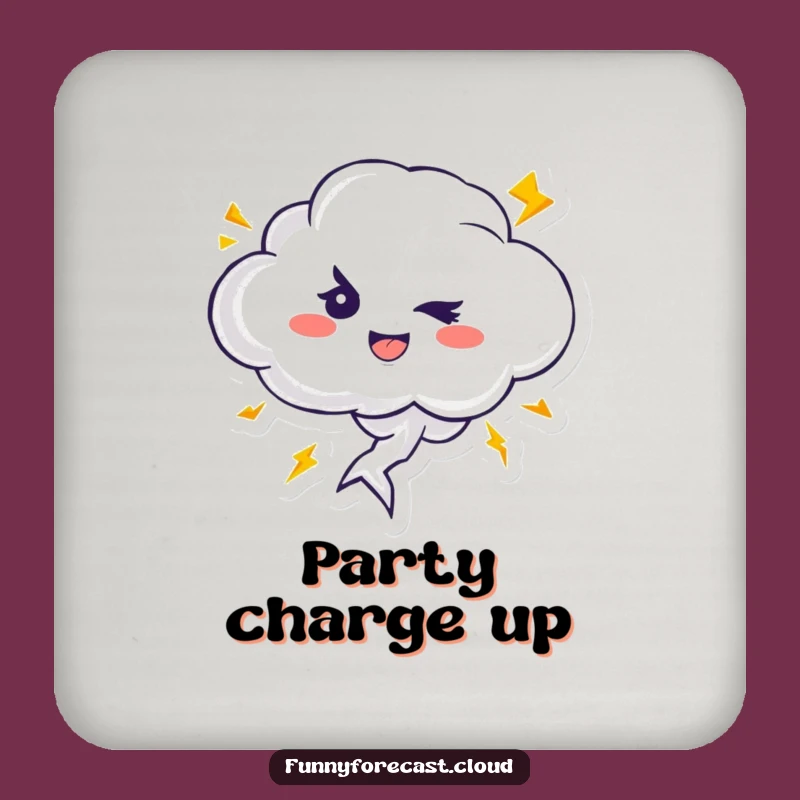 Funny Drink Coasters: Thundercloud's Lightning Sparks for Electrifying Table Protection