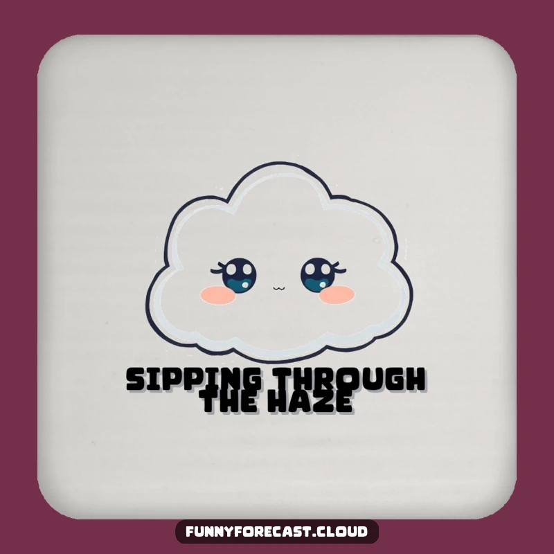 Funny Peeking Cloud Coaster Set: Protect Surfaces with Mysterious Humor