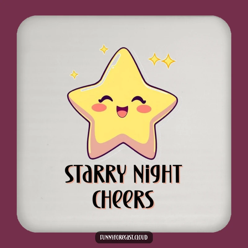 Funny Star Twinkling Coaster: Sparkle on Your Table, Joyful Gift
