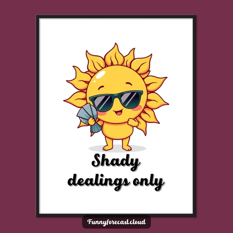 Funny Fanning Sun Art Poster - Hilarious Wall Decor & Gift