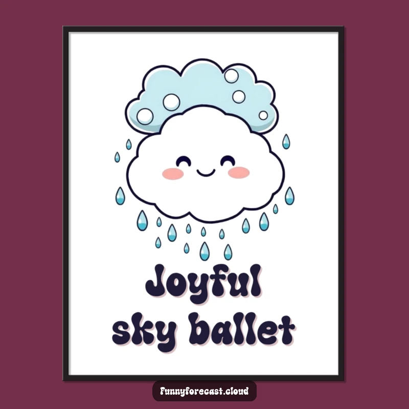 Funny Happy Cloud Poster - Cheerful Weather Wall Art