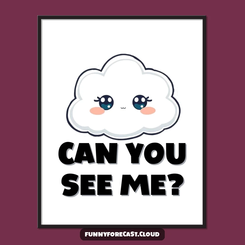 Funny Peeking Cloud Poster: Add Intrigue to Your Walls with this Humorous Art