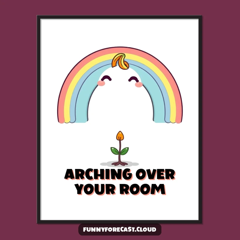 Funny Rainbow Character Poster: Whimsical Sprout Art, Perfect Wall Decor!