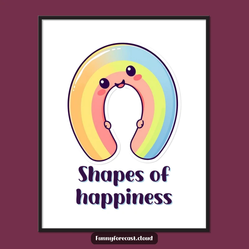 Funny Silly Kawaii Rainbow Bend Poster, Add Color and Humor to Your Walls
