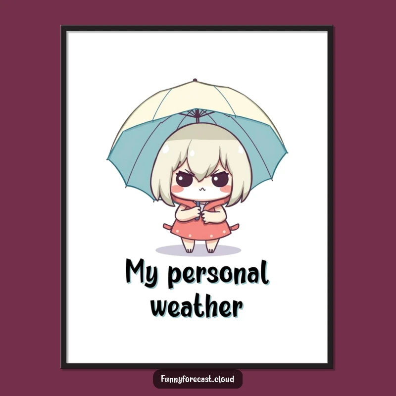 Funny Smug Umbrella Poster: Dry Wit Art, Clever Decor Funny Gift!