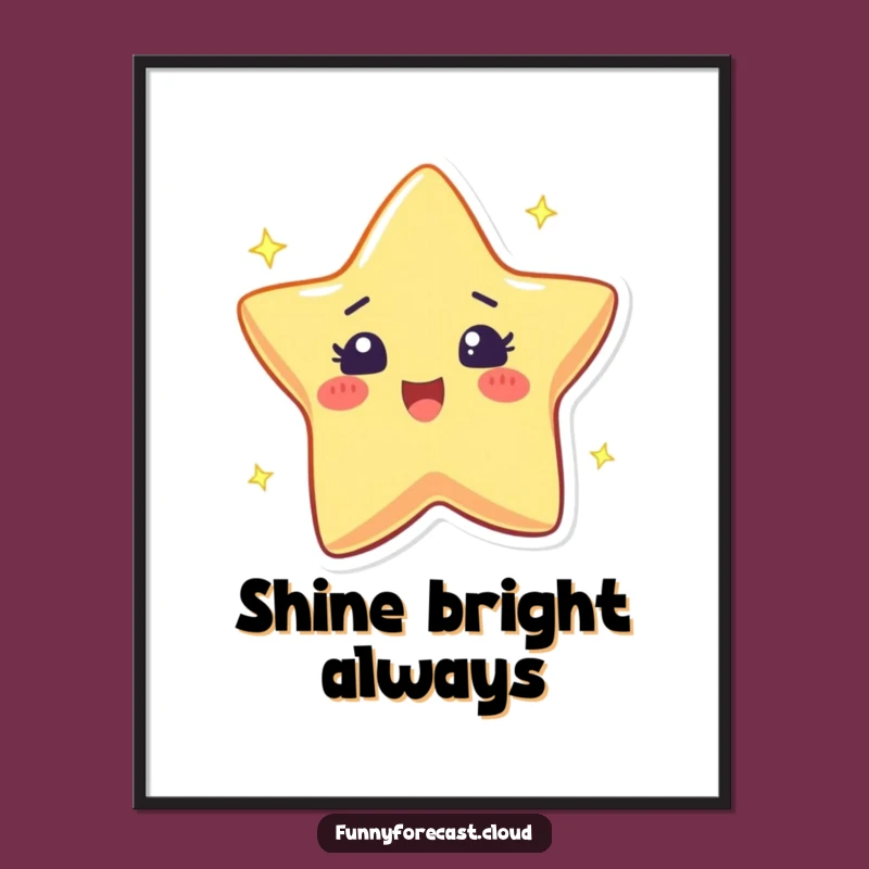 Funny Star Poster - Twinkling Excitement Wall Art Gift