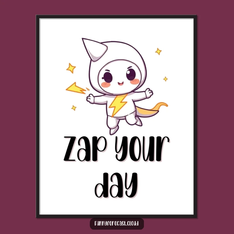 Funny Lightning Bolt Poster: Zipping into Your Decor with this Hilarious Gift