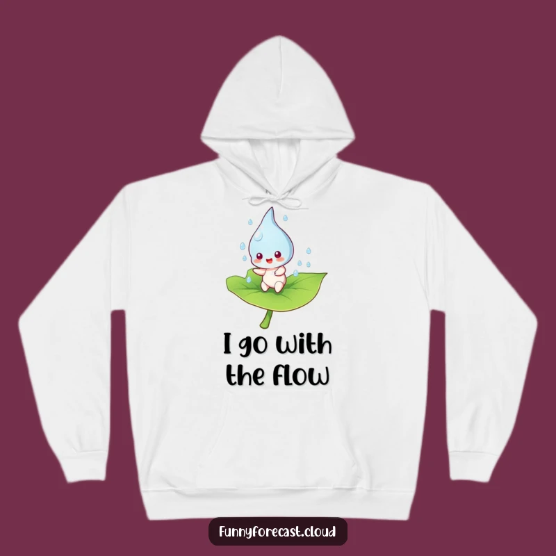 Funny Raindrop Bouncing Leaf Hoodie: Cozy Humor for Chilly, Cheerful Days