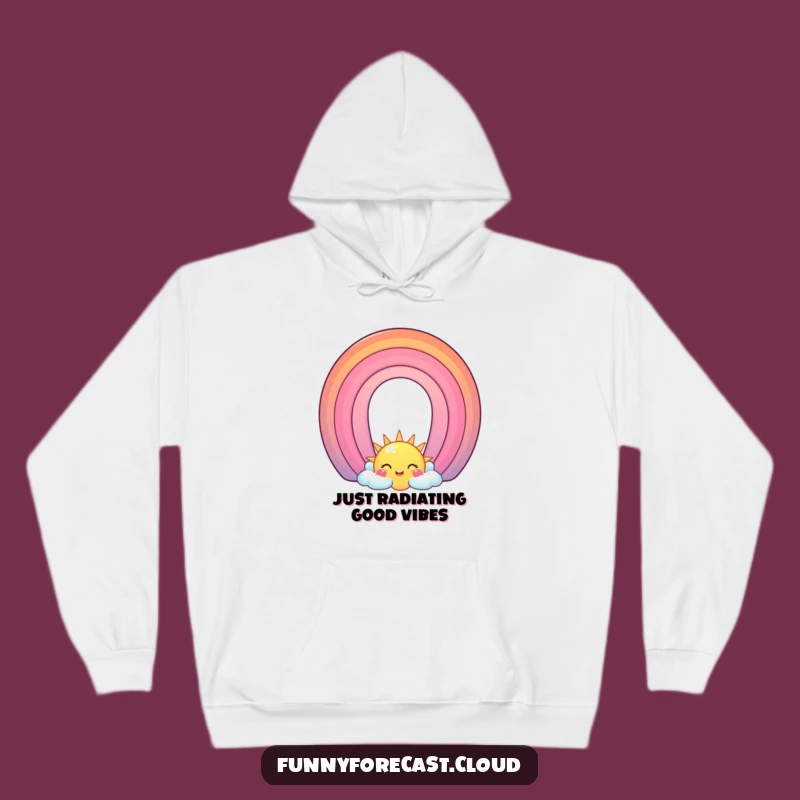 Funny Sun & Rainbow Arch Hoodie: Cozy Up with this Cheerful, Humorous Design