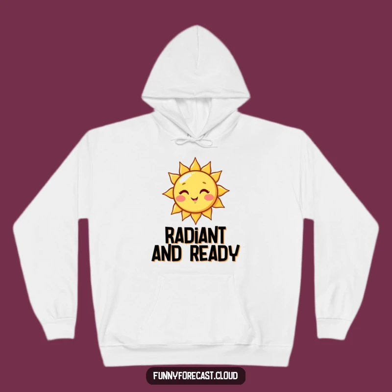 Cozy Funny Playful Kawaii Sun Wink Hoodie, Warmth and Humor from Above