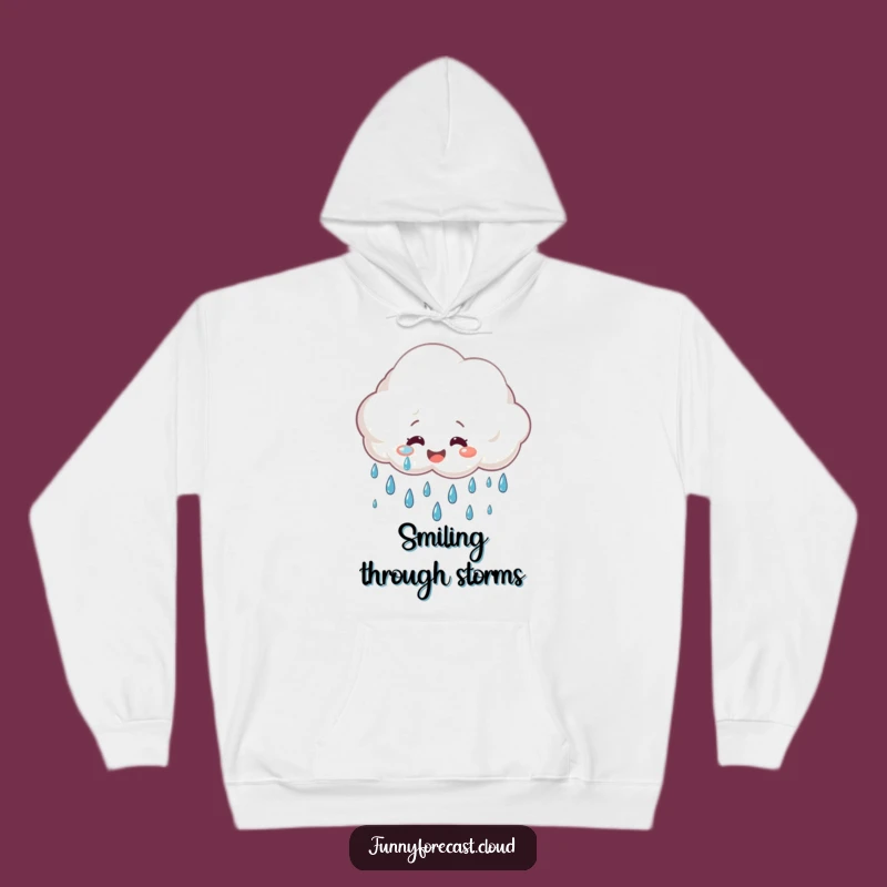 Funny Happy Rain Cloud Hoodie - Cozy & Comedic Weather Gift