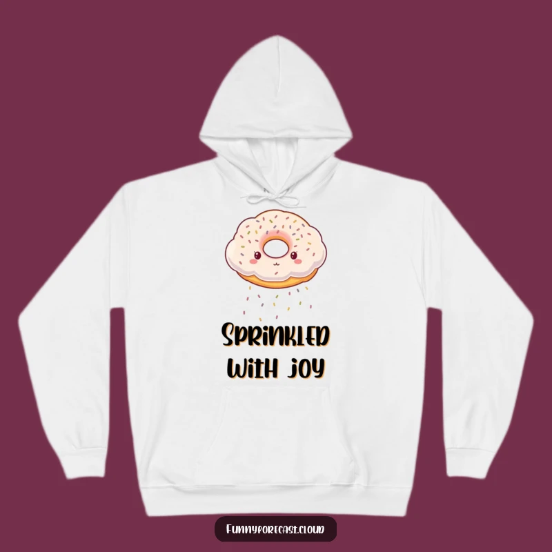 Funny Donut Cloud Hoodie: Cozy Sprinkle Shower, Perfect Humorous Gift for Sweet Souls