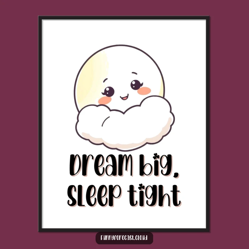 Free Printable Moon Art: Whimsical Cloud Smile Downloadable Wall Decor Gift!