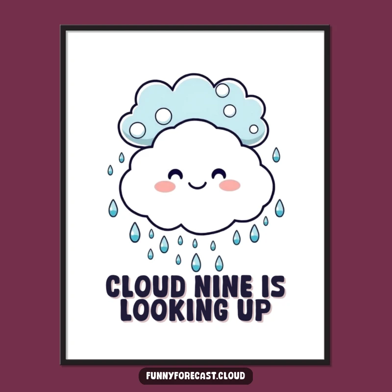 Free Printable Wall Art: Dancing Raindrops Cloud Decor Downloadable Art