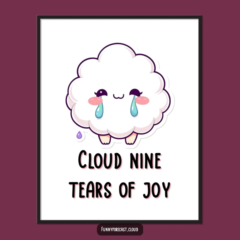 Free Printable Wall Art: Smiling Cloud Rainbow Tears, Funny Downloadable Decor Gift