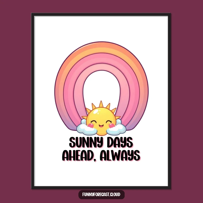 Funny Free Printable Wall Art: Cheerful Rainbow Sun for Happy Home Decor