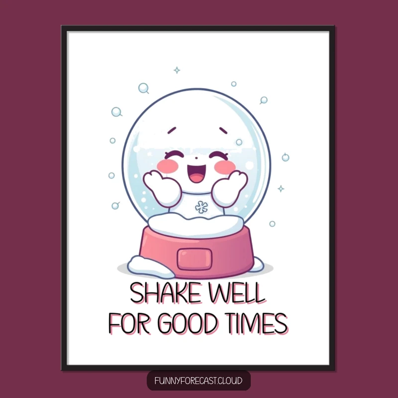Funny Free Printable Wall Art: Shaking Snow Globe Character - Whimsical Downloadable Decor