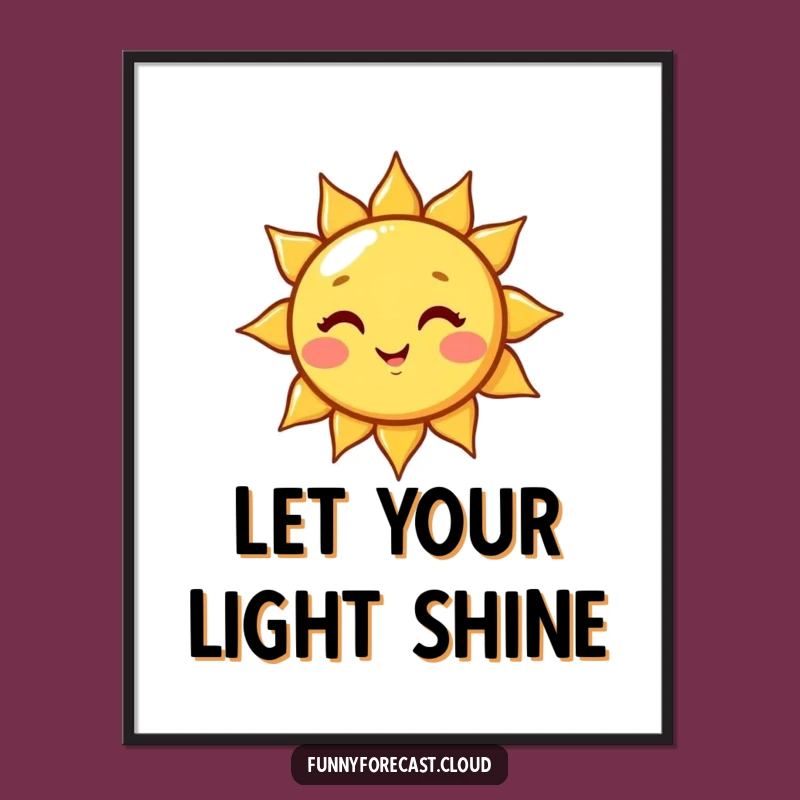 Funny Free Printable Wall Art: Winking Sun - Downloadable Cheerful Decor