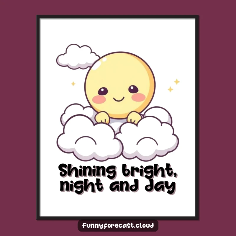 Funny Free Printable Wall Art: Happy Moon for Whimsical, Dreamy Decor