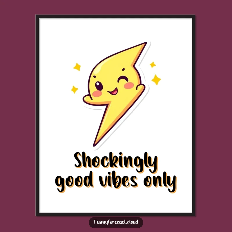 Free Printable Funny Lightning Bolt Art: Zippy Character, Humorous Downloadable Wall Decor
