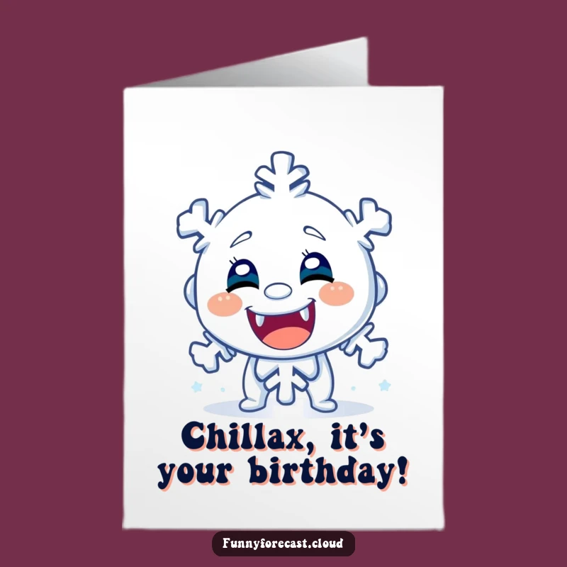 Free Printable Funny Birthday Snowflake Card: Shivering Character DIY Downloadable Gift