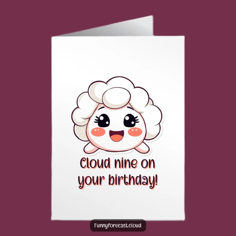 Free Printable Funny Birthday Card: Happy Surprised Cloud Smile Digital Download Gift