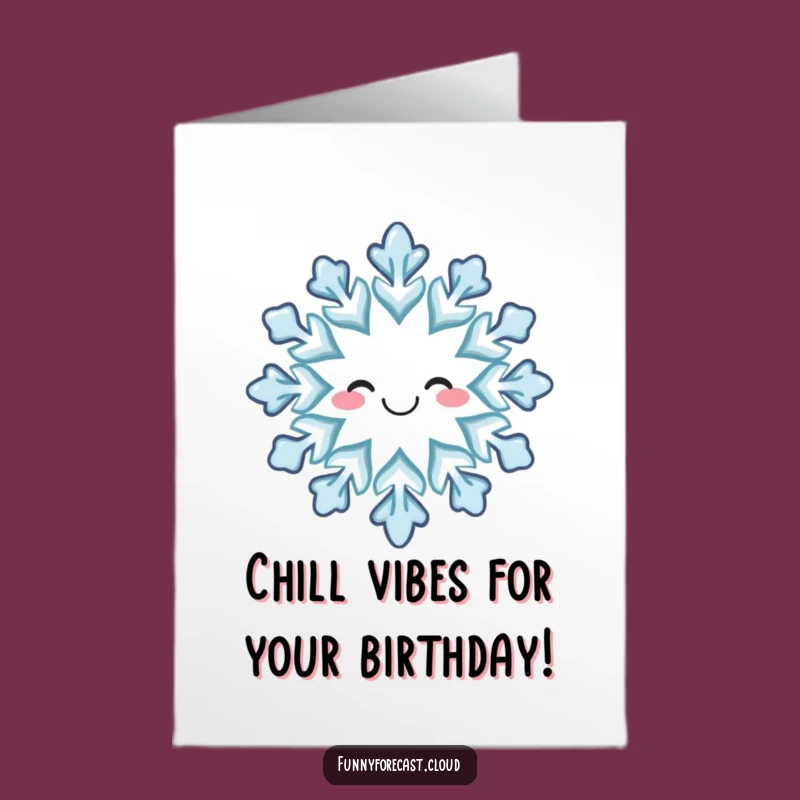 Free Printable Birthday Card: Cheerful Snowflake Winter Wonder Downloadable Party