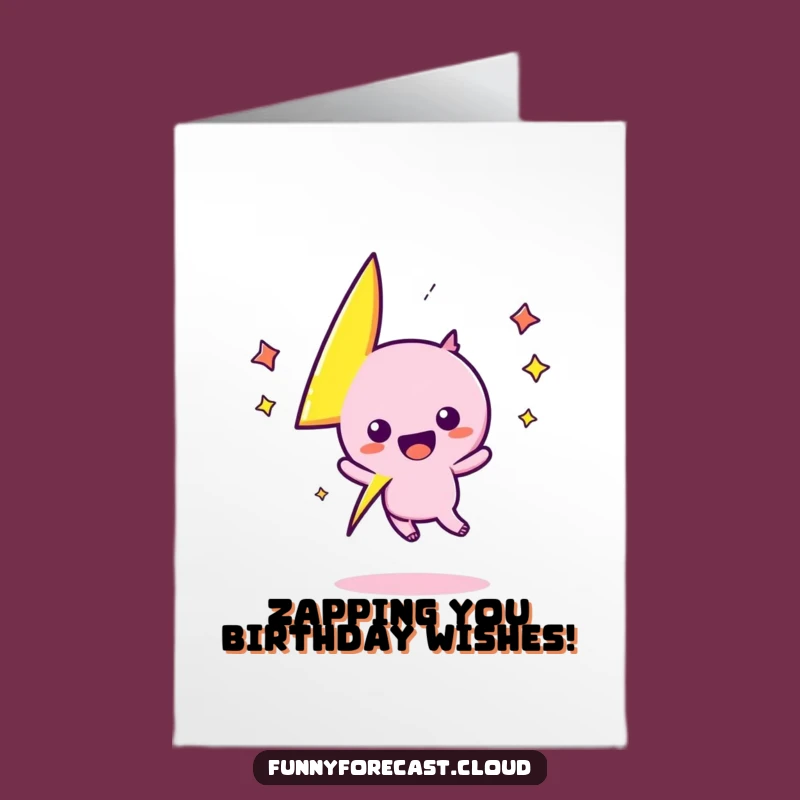 Free Printable Birthday Card: Funny Lightning Bolt, Zigs & Zags - Instant Download Gift