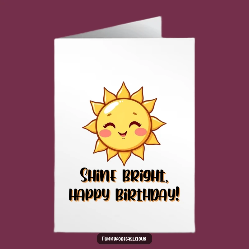 Free Printable Birthday Card: Winking Sun - Funny Downloadable Cheerful Gift
