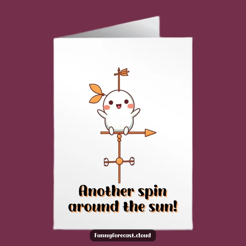 Happy Birthday Free Printable Card: Spinning Weather Vane, Joyful Breezy Wishes Gift