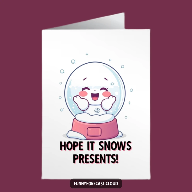 Free Printable Birthday Card: Shaking Snow Globe Character - Funny Downloadable Gift