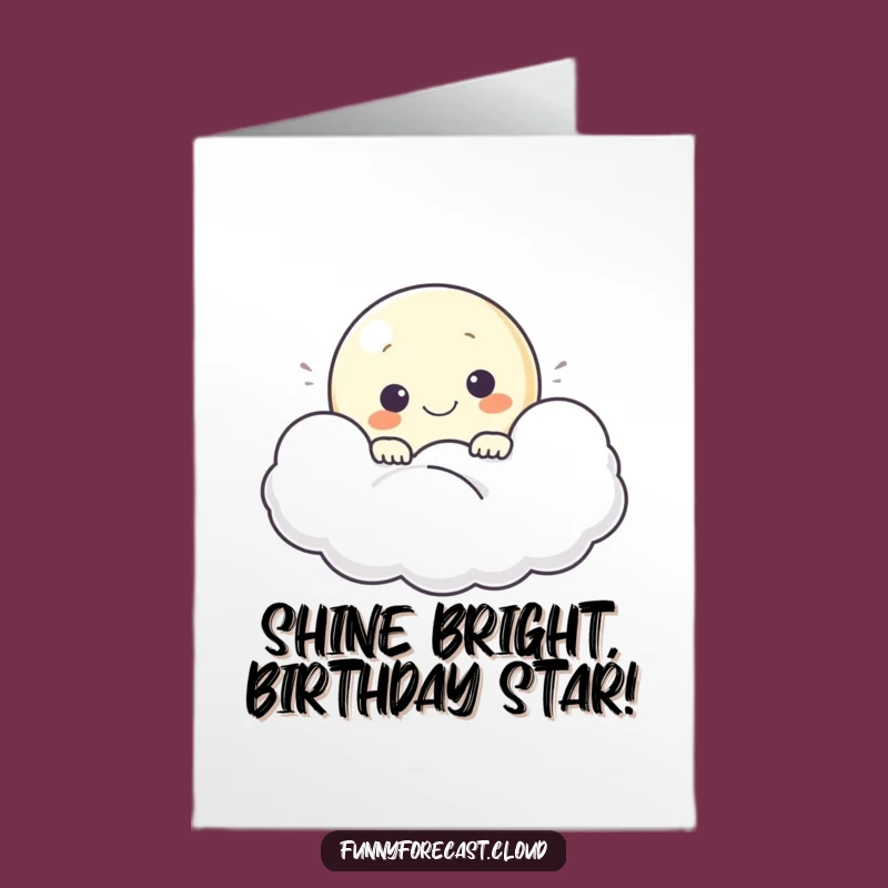 Free Printable Moon Card: Smiling Lunar Wishes for a Happy Birthday