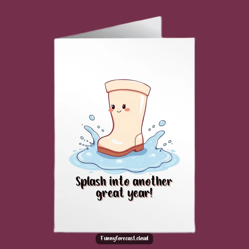 Free Printable Funny Birthday Card: Joyful Splash Boot Celebration