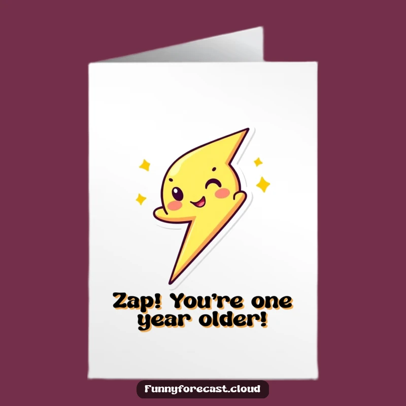 Free Printable Funny Birthday Lightning Bolt Card: Zippy Character, Downloadable Gift