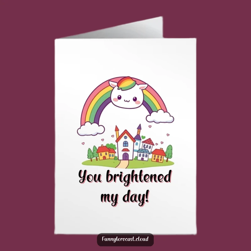 Congrats Rainbow Town Free Printable Card - Hilarious Arch Downloadable Gift