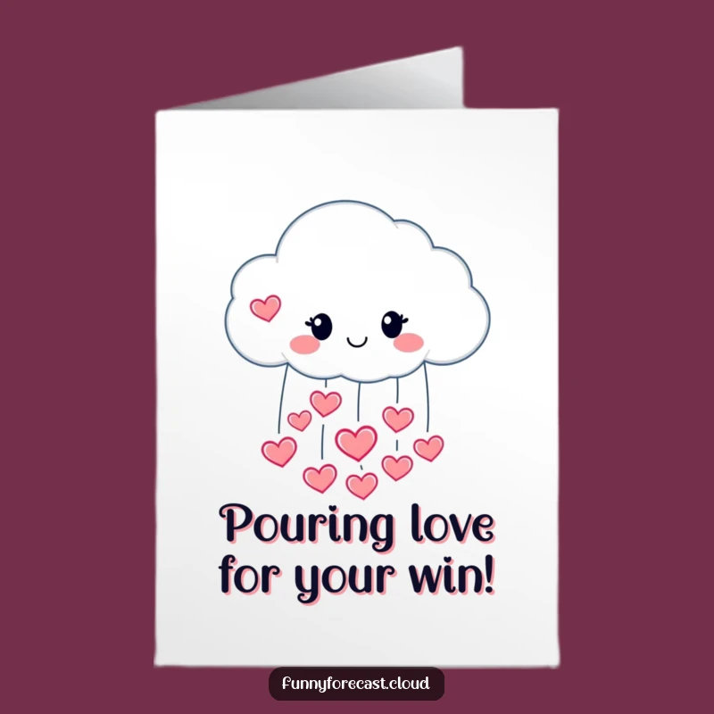 Free Printable Congrats Card: Heart Raincloud, Love Drops, Funny Downloadable Gift