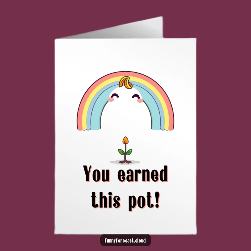 Free Printable Congrats Card: Rainbow Character Celebrating Growth - Funny Downloadable Gift