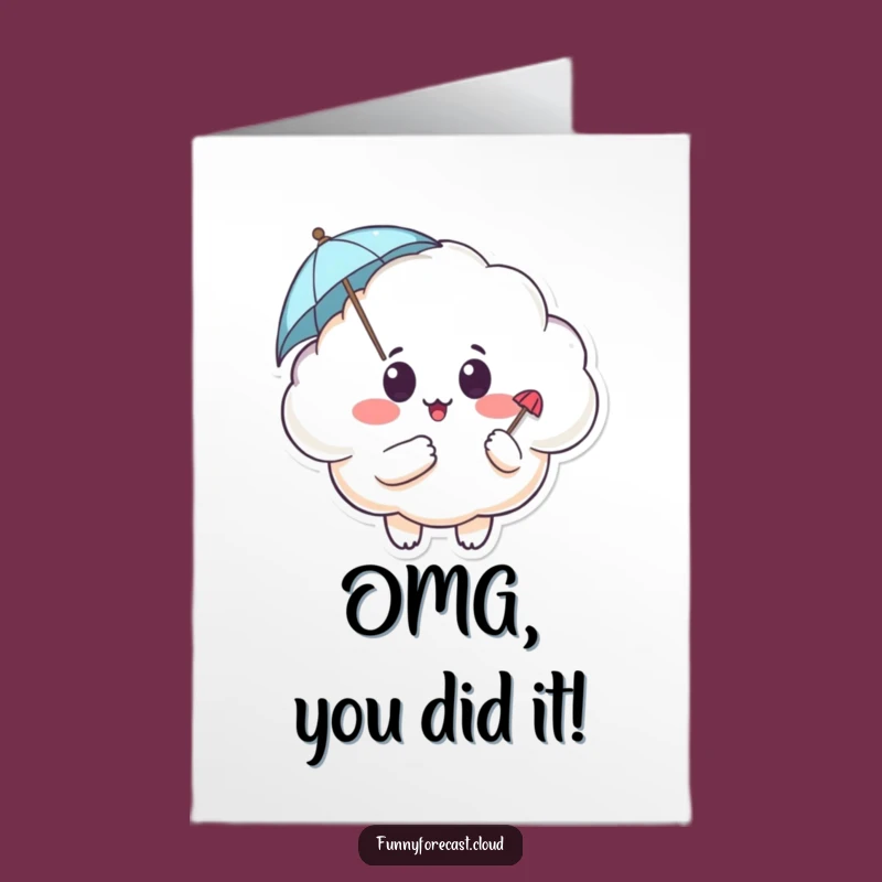 Free Printable Congrats Card: Surprised Cloud - Funny Downloadable Gift for Any Occasion!