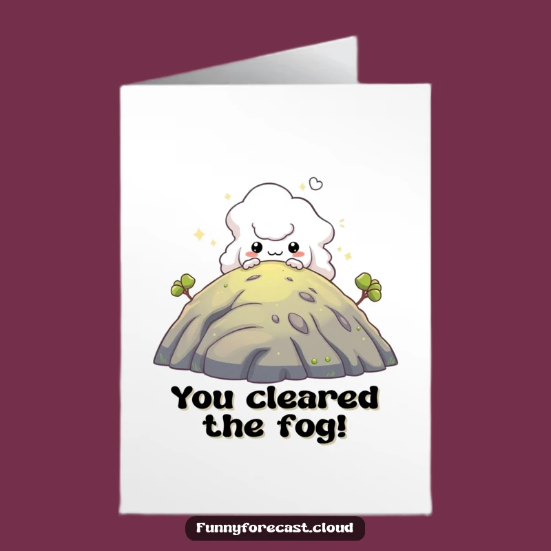 Free Printable Congrats Card: Mischievous Fog Creature Celebration Downloadable