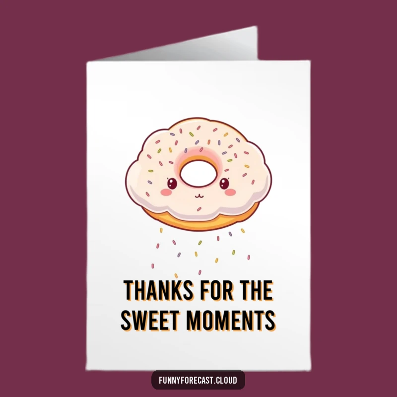 Free Printable Funny Thank You Card: Donut Cloud Showers Gratitude