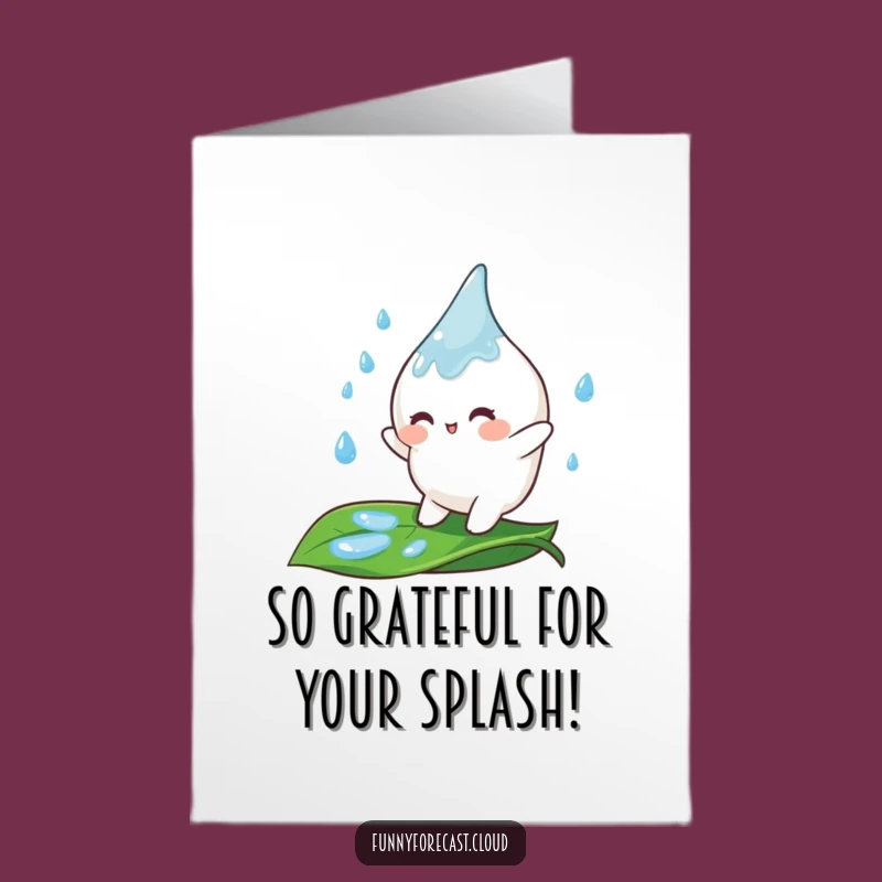 Free Printable Thank You Card: Bouncing Raindrop, Perfect DIY Downloadable Gift