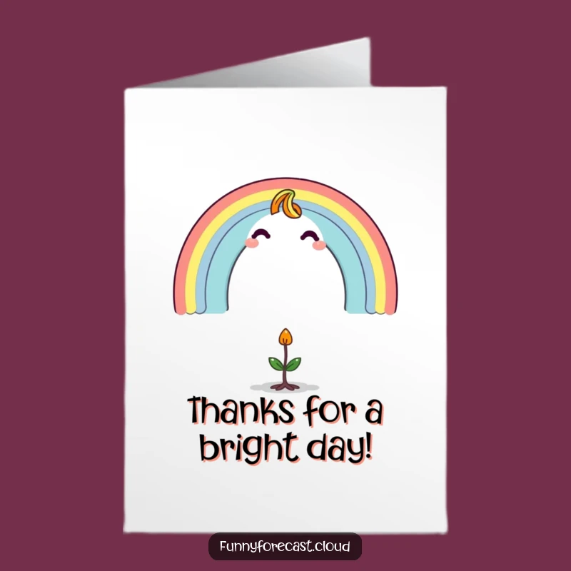 Free Printable Thank You Card: Rainbow Character's Blessing - Funny Downloadable Gift