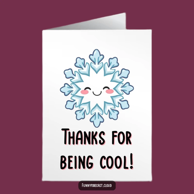 Free Printable Thank You Card: Smiling Snowflake Winter Gratitude Downloadable
