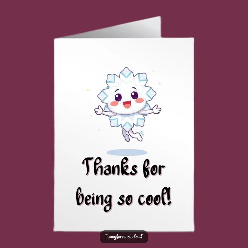 Free Printable Thank You Card: Cheerful Snowflake, Glitter Trail, Thoughtful Downloadable Gift