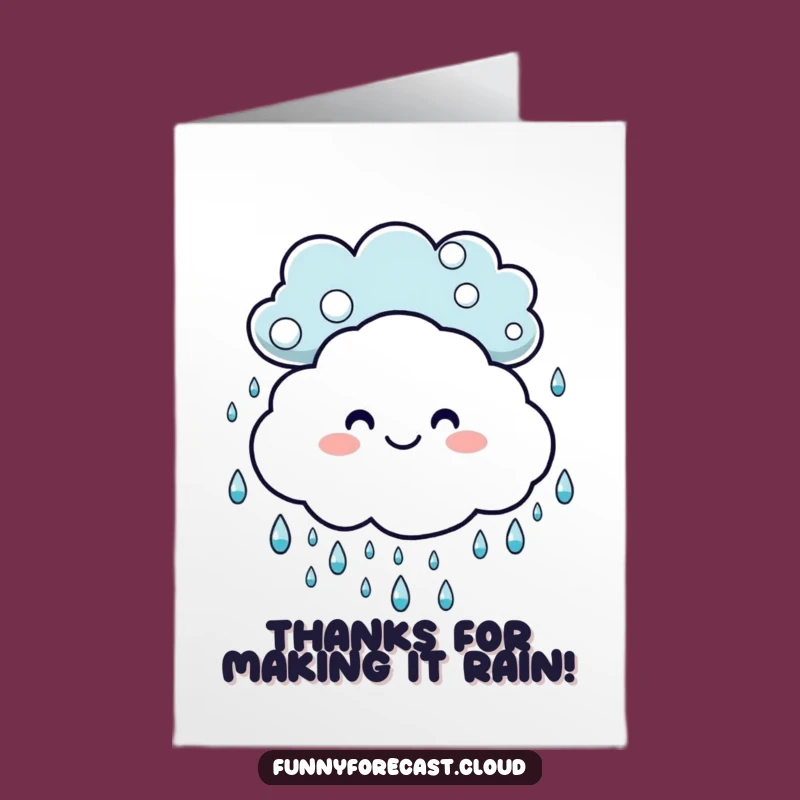 Free Printable Thank You Card: Dancing Raindrops Cloud Gratitude Downloadable