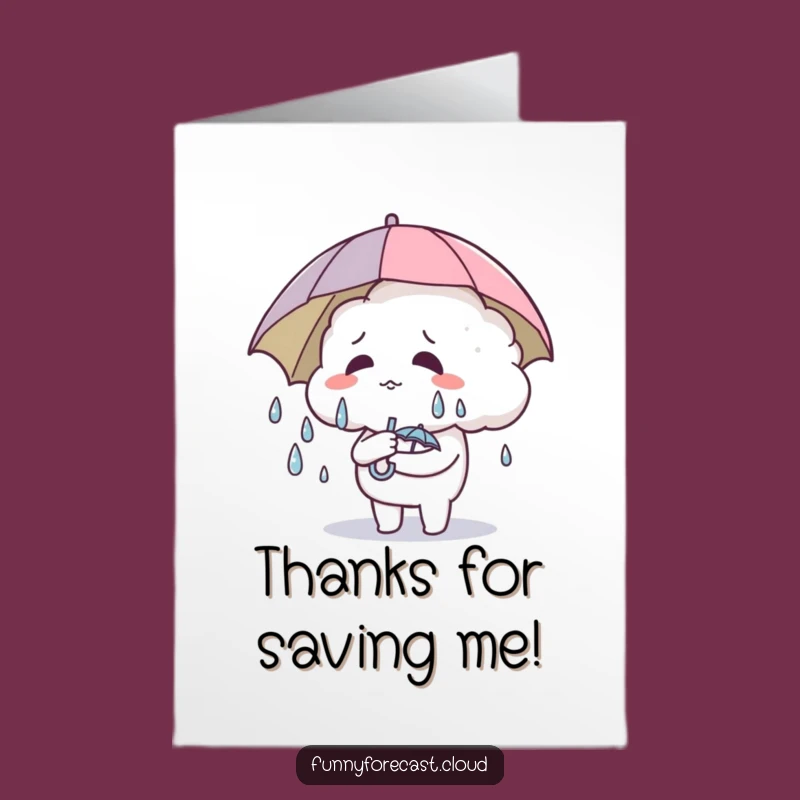 Free Printable Thank You Card: Cheerful Sweating Cloud Funny Downloadable Greeting