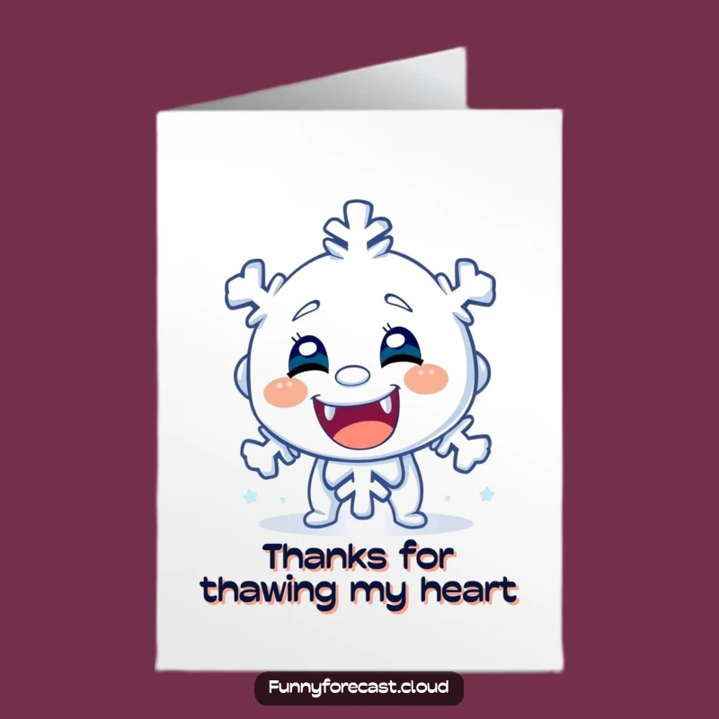 Free Printable Thank You Snowflake Card: Shivering Character, Hilarious Downloadable Gift