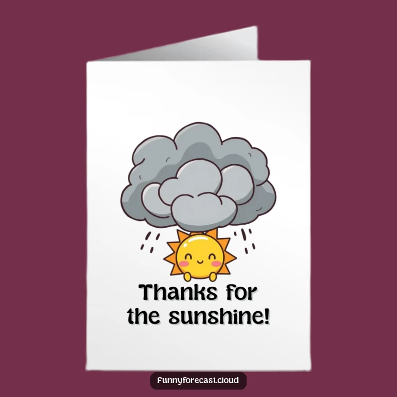 Free Printable Thank You Card: Sun From Storm Cloud, Gratitude Downloadable DIY Gift