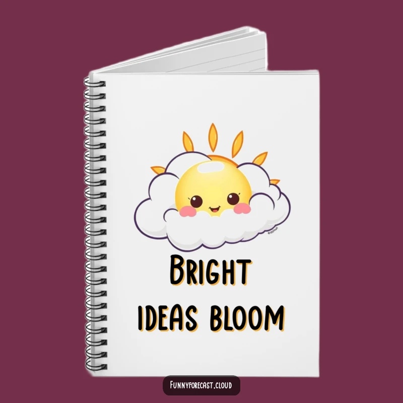 Funny Kawaii Sun Cloud Notebook, Jot Down Sunny Ideas