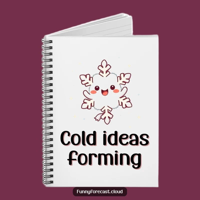 Funny Kawaii Snowflake Notebook - Joyful Winter Notes Gift